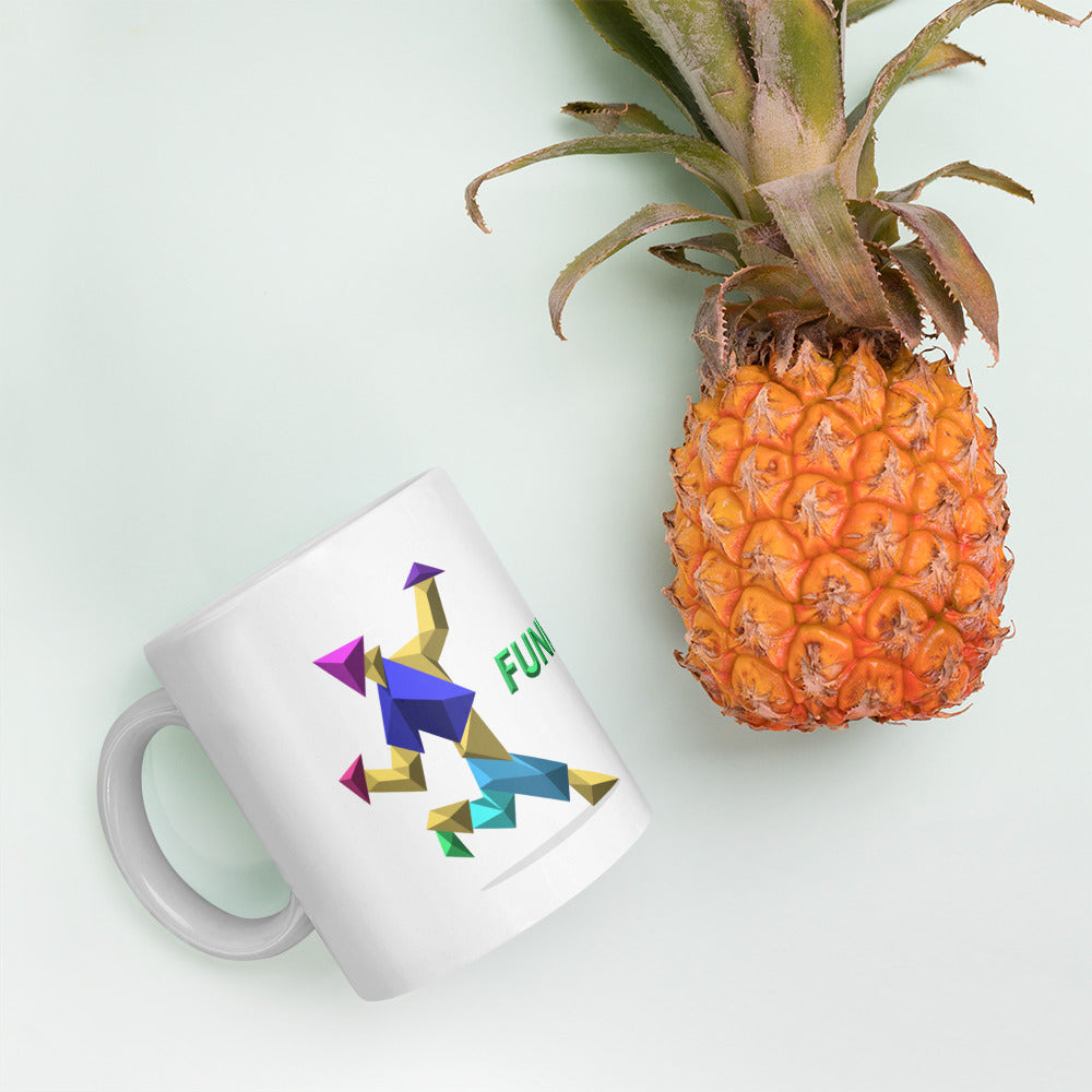 Funky General White glossy mug