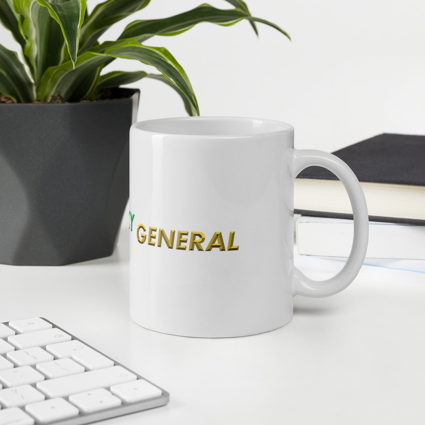 Funky General White glossy mug