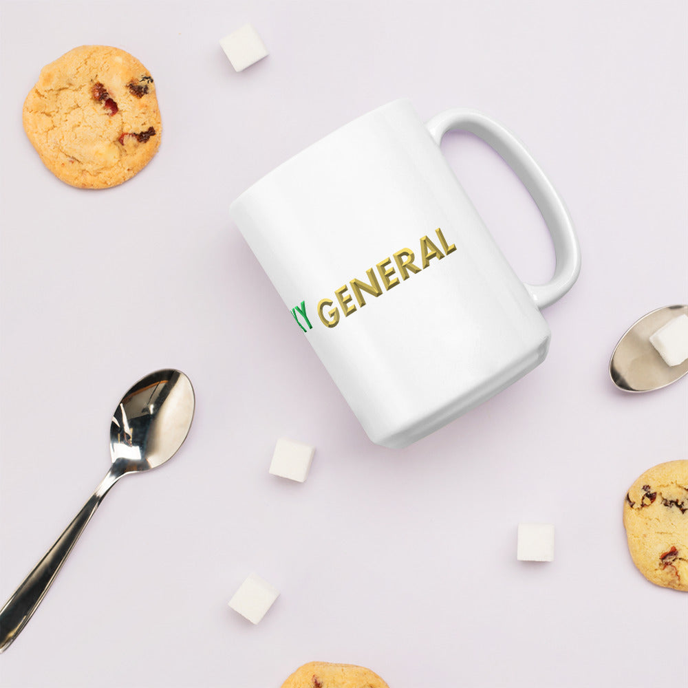 Funky General White glossy mug