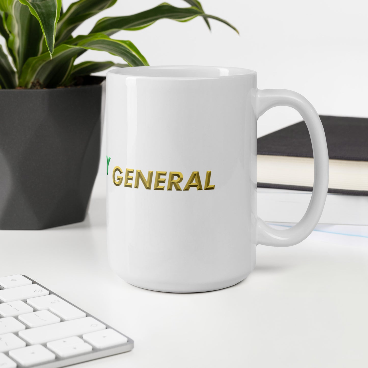 Funky General White glossy mug